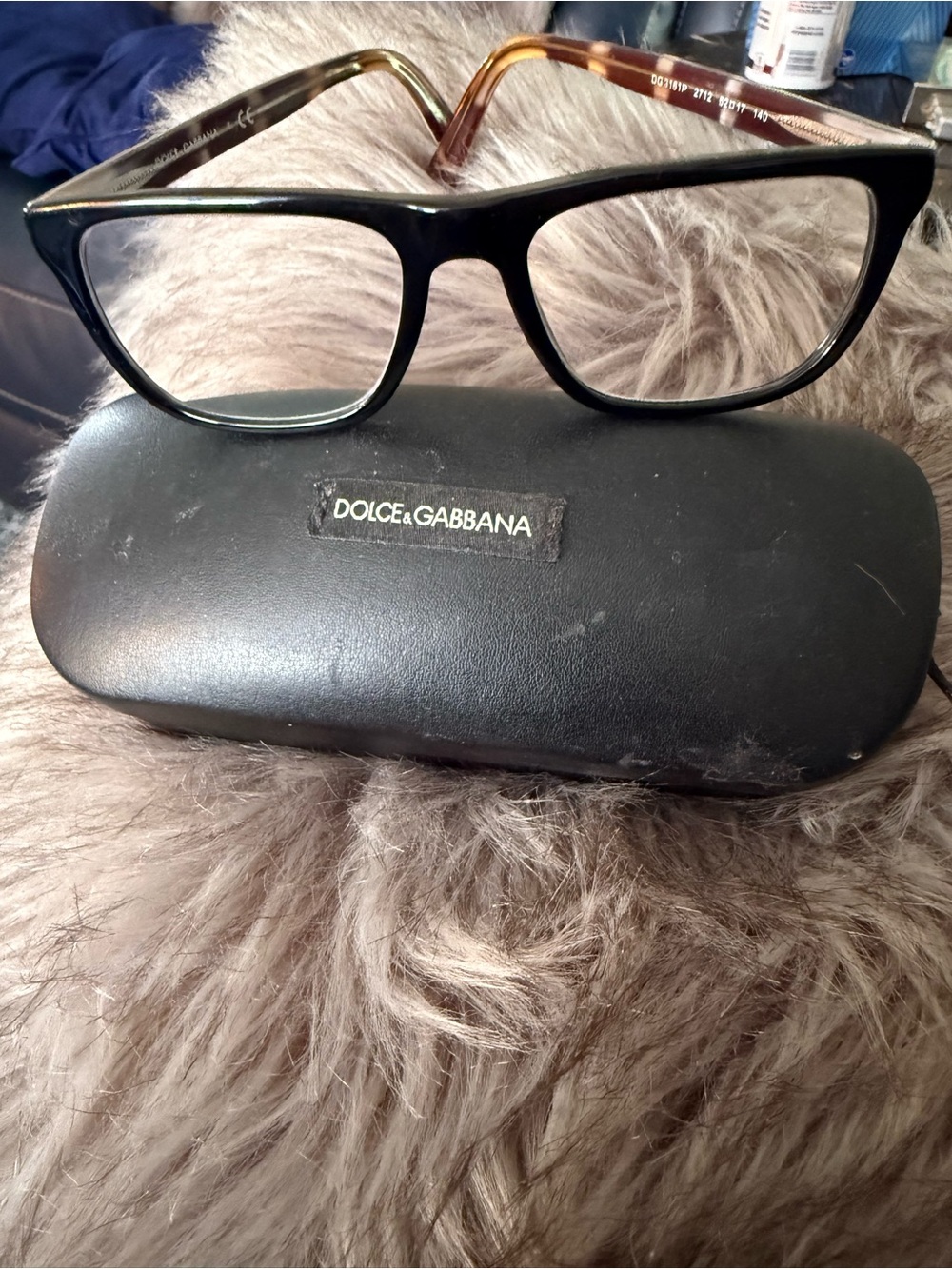 Dolce & Gabbana Black Full-Rim Women's Glasses with Tortoiseshell Temples